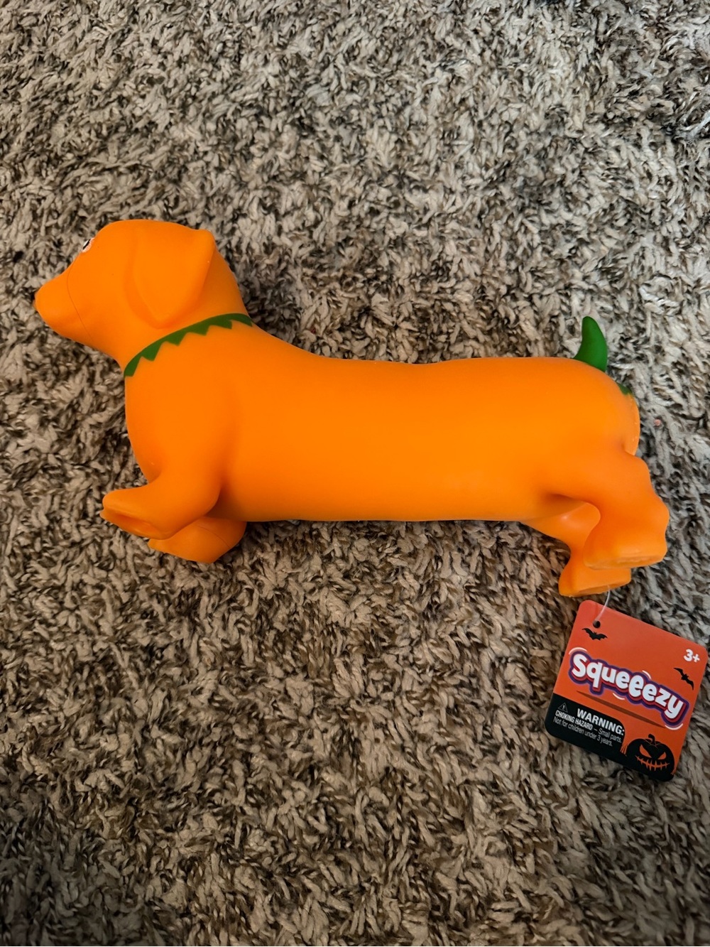 Squeeezy Halloween Pumpkin Themed Dachshund Dog Toy